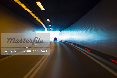 Car Driving in Tunnel, Italy, Germany