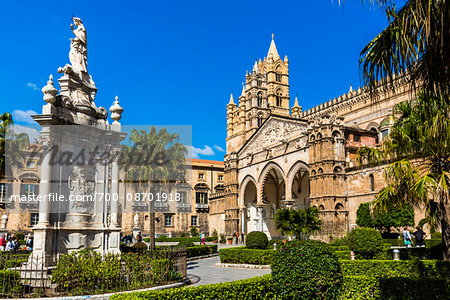 Grand, historic Palermo Cathedral in Palermo, Sicily in Italy