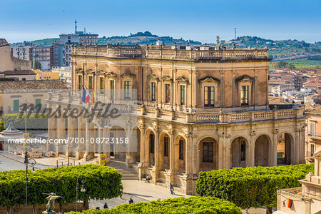 The magnificent city hall, Ducezio Palace in the Old Town of Noto in the Province of Syracuse in Sicily, Italy The magnificent city hall, Ducezio Palace in the Old Town of Noto in the Province of Syracuse in Sicily, Italy