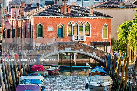 Ponte Marcello crossing the Rio de Malcanton canal on a sunny morning in Venice, Italy. Ponte Marcello crossing the Rio de Malcanton canal on a sunny morning in Venice, Italy.