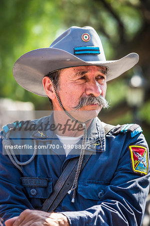 Portrait of Rural Guradsman in a Mexican Independence Day parade in San Miguel de Allende, Mexico