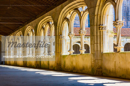 Hallway in the Cloister at the Alcobaca Monastery in Alcobaca in Leiria District in Oeste, Portugal