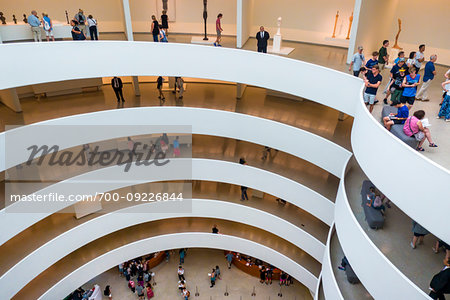 Iconic staricase at the Solomon R Guggenheim Museum in New York City, New York, USA