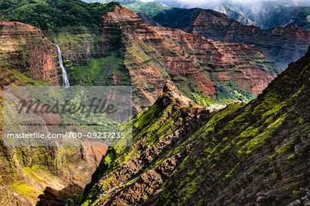 Waipo`o Falls, Waimea Canyon, Kauai, Hawaii, United States.