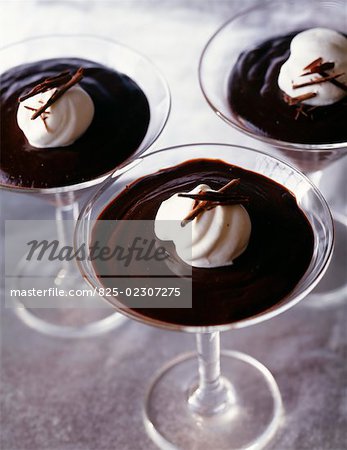 Dark chocolate and whipped cream dessert