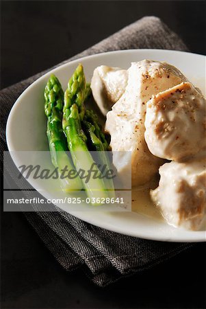 Veal Blanquette with asparagus tops
