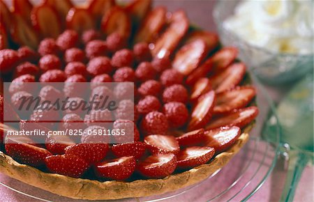 raspberry and strawberry tart