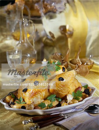 Roast turkey with truffles and garlic
