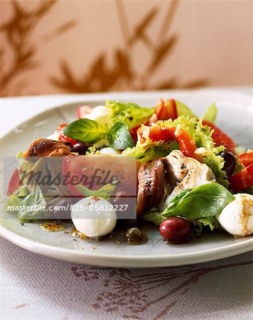 Tomato,mozzarella and anchovy salad