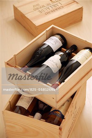 cases of wine bottles
