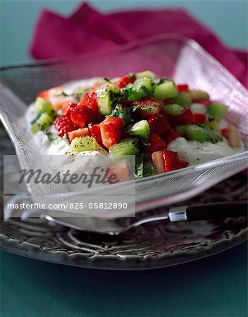 Strawberry and kiwi tartare