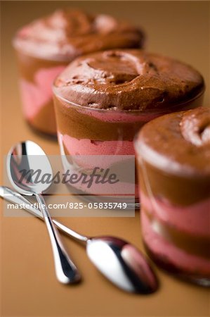 Chocolate and strawberry mousse