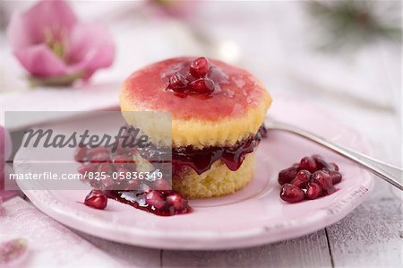 Individual pomegranate soft cake