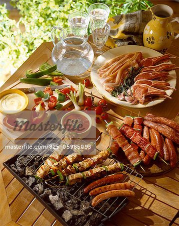 selection of grilled meats