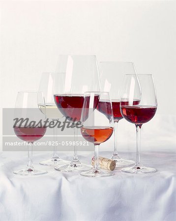 Selection of glasses of wine