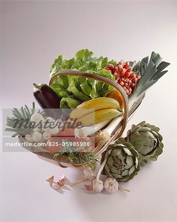 basket of fruit and vegetables