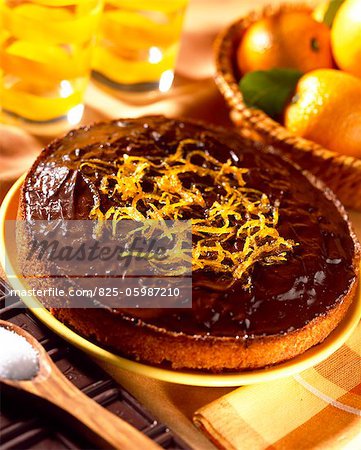 Orange cake with chocolate icing