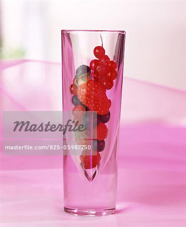 Summer fruit in cocktail glass Summer fruit in cocktail glass