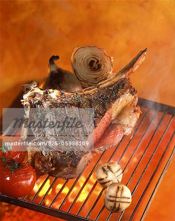 Rib of beef on rack