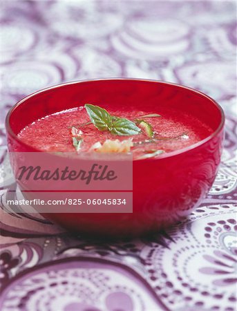 Strawberry and basil soup