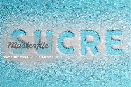 The word "sucre" written with sugar