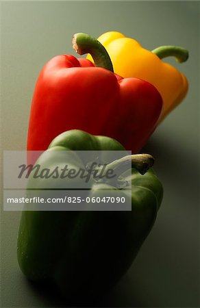 Green,yellow and red pepper