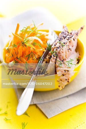 Mackerel fillets with coleslaw