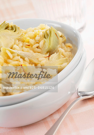 Artichoke and saffron risotto