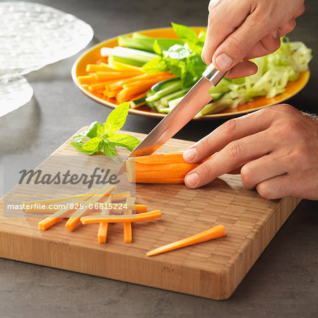 Preparing the vegetables