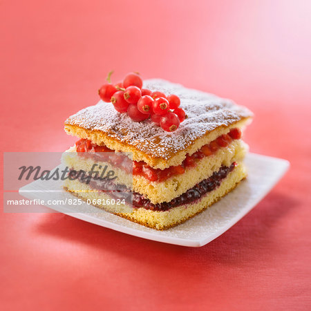 Sponge cake with summer fruit