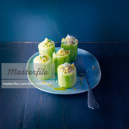Cucumber stuffed with quinoa and parmesan