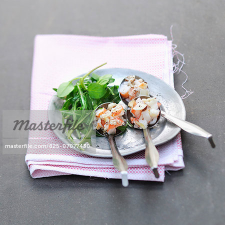 Spoonfuls of Dublin Bay prawn tartare