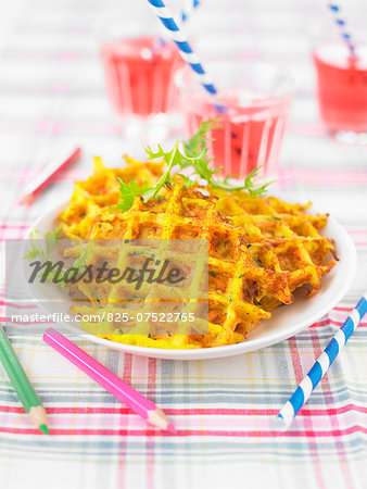 Vegetable and Comté savoury waffles