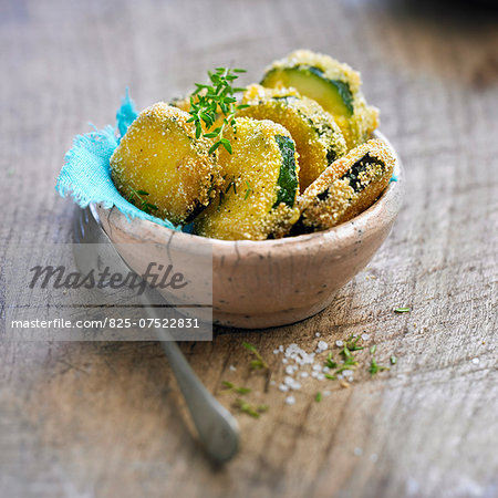 Breaded zucchini slices