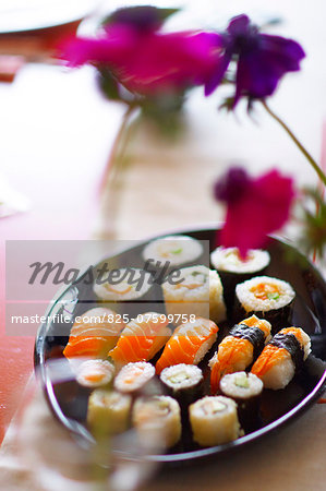 Assortment of sushis and makis