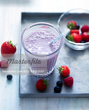 Summer fruit milk shake