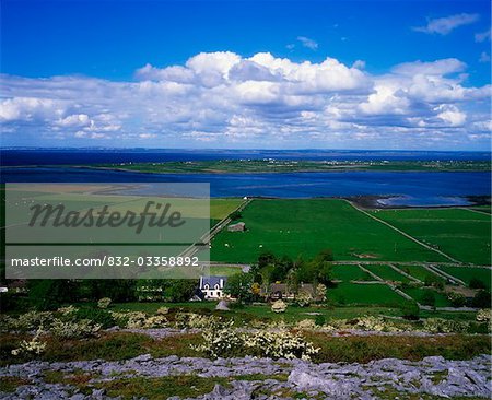 Pastures and Coast, The Burren, Near Ennistymon, Co Clare, Ireland
