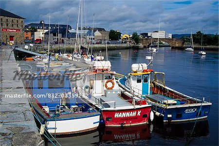 Dungarvan Pier, County Waterford, Ireland; Fishing boats in dock