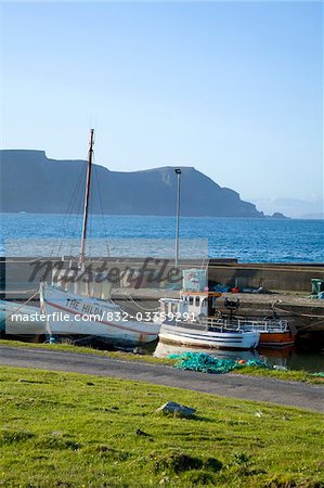 Purteen Harbour, Achill Island, Co Mayo, Ireland; Fishing boats