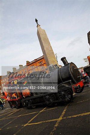 Dublin, Ireland; A Train Float In A Parade On O'connell Street