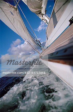 Yacht sailing around the Grenadines