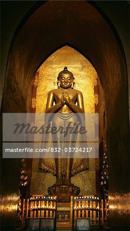 Golden statue of Buddha.