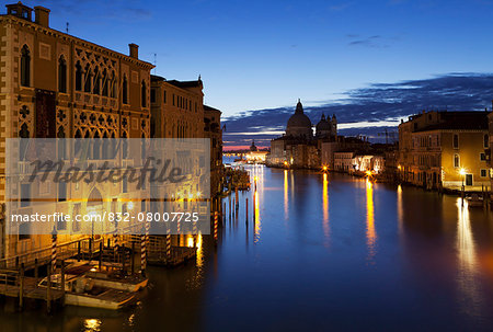 Grand Canal and Basilica Santa Maria della Salute; Venice, Italy