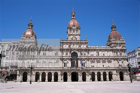 Town Hall, La Coruna, Galicia, Spain, Europe