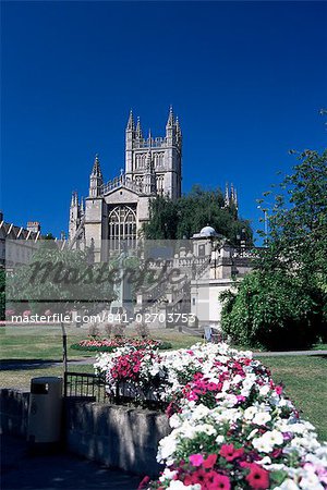 Parade Gardens and the Abbey, Bath, UNESCO World Heritage Site, Somerset, England, United Kingdom, Europe