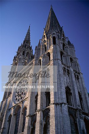 The exterior of the Christian cathedral, Chartres, UNESCO World Heritage Site, Eure et Loir, Centre, France, Europe