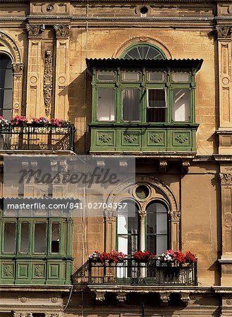 Old windows in Valletta, Malta, Europe