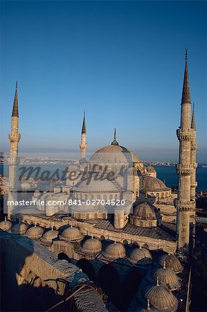 Blue Mosque at dusk, Istanbul, Turkey, Europe