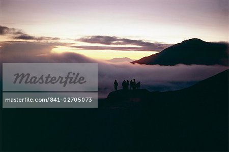 People watching the sunrise, Mount Bromo, island of Java, Indonesia, Asia