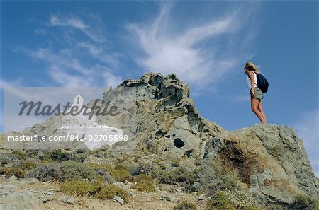 Mountain church, Naxos, Cyclades Islands, Greece, Europe